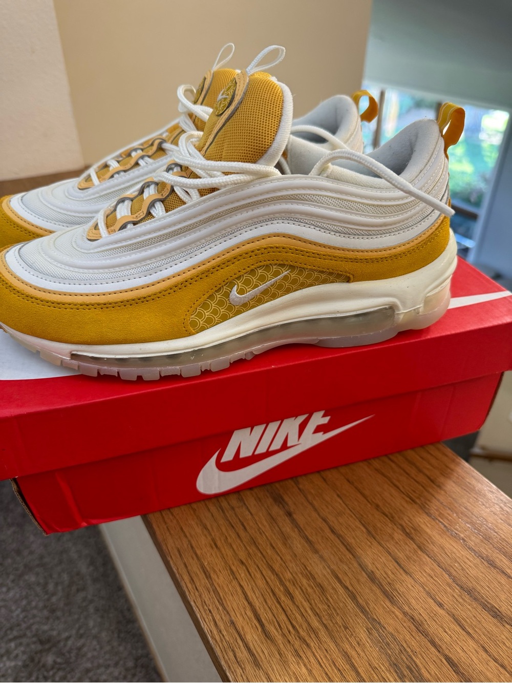 Nike Air Max 97 Sneakers - men’s 8.5 koi gold- never worn